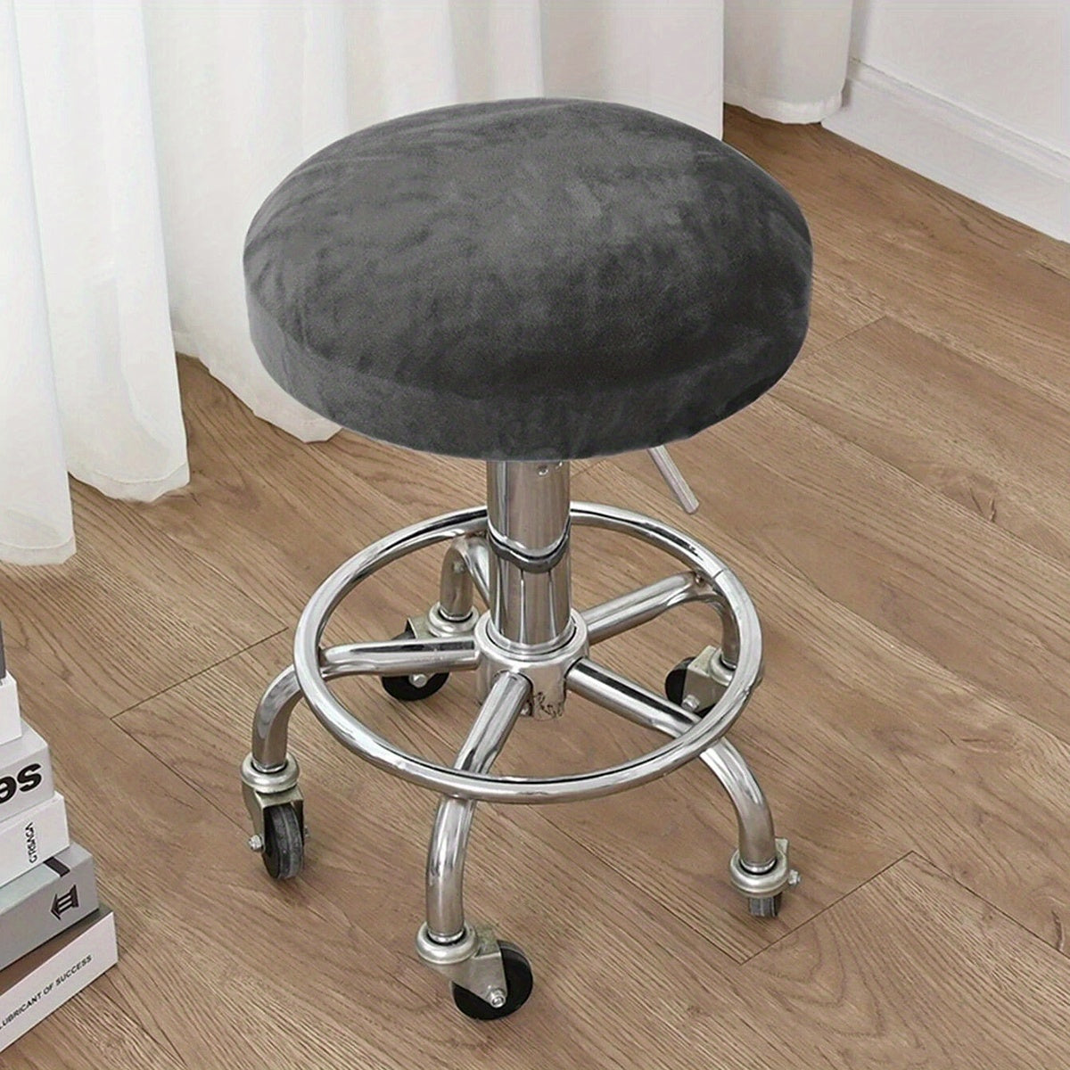 Velvet Stretch Stool Cover for Home and Office Decor in Multiple Colors