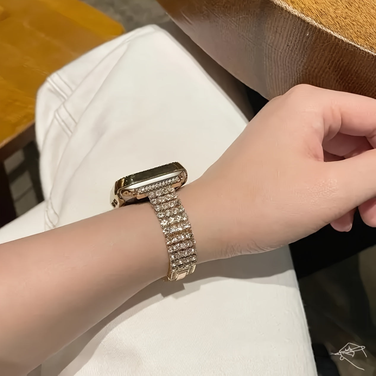 Women's Rhinestone Smartwatch Band Compatible with Latest iWatch Series in Various Sizes