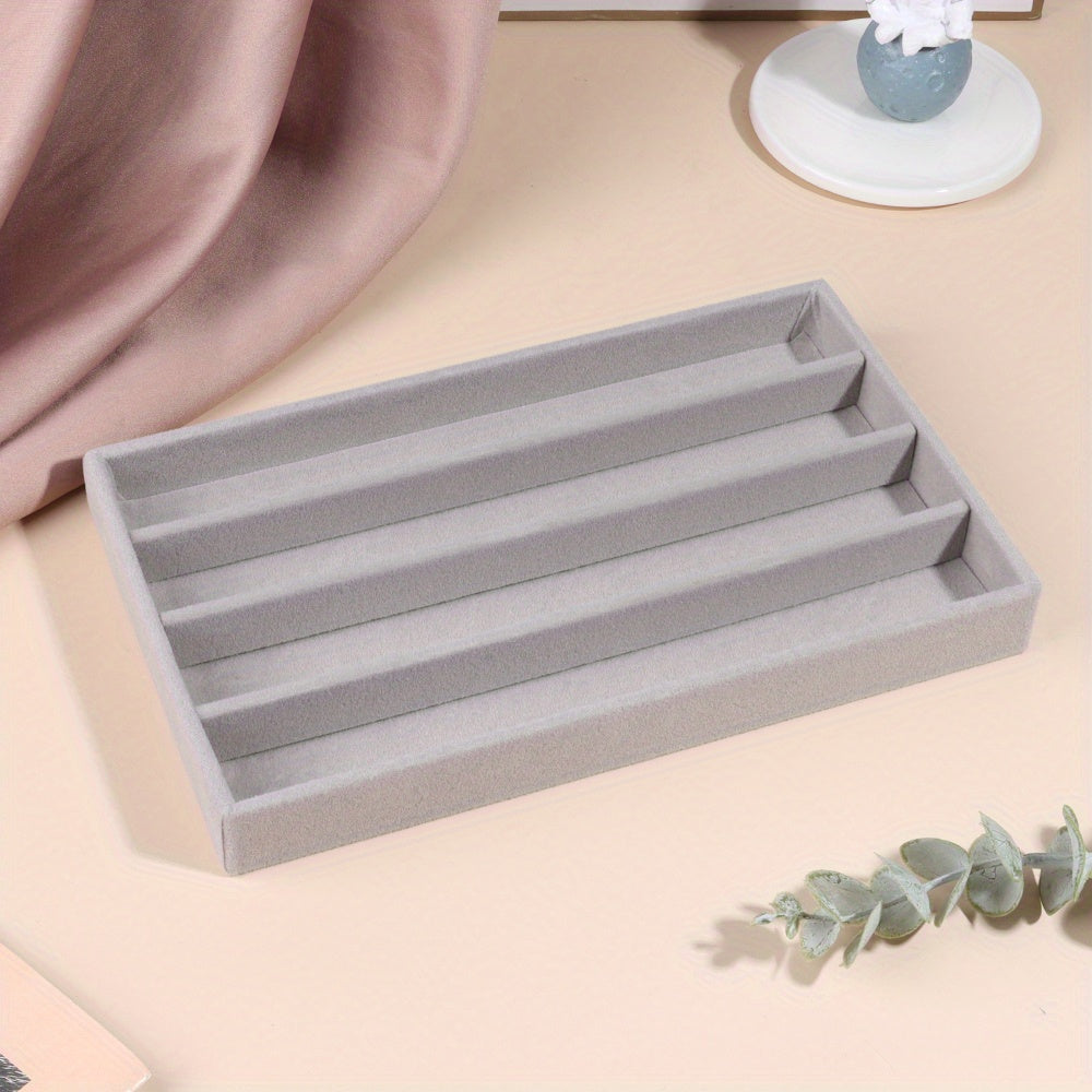 Caja de joyería de terciopelo para anillos, pendientes y almacenamiento de joyas