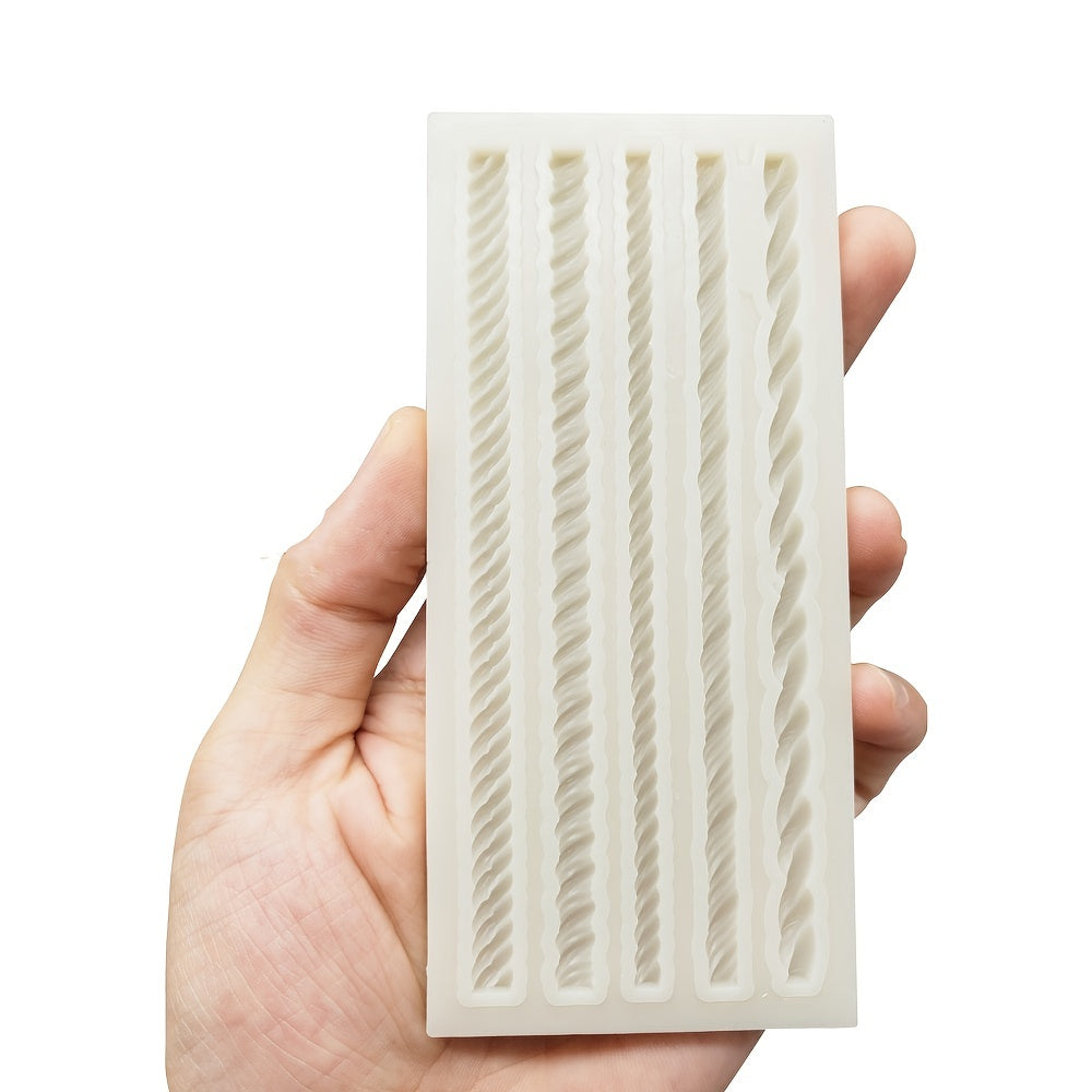 Silicone Mold for Braided Rope Design for Desserts Chocolate Fondant