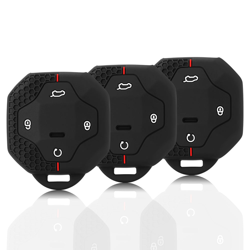 Car Key Fob Cover Silicone Full Cover Holder With Chain for Vehicle Auto Accessories