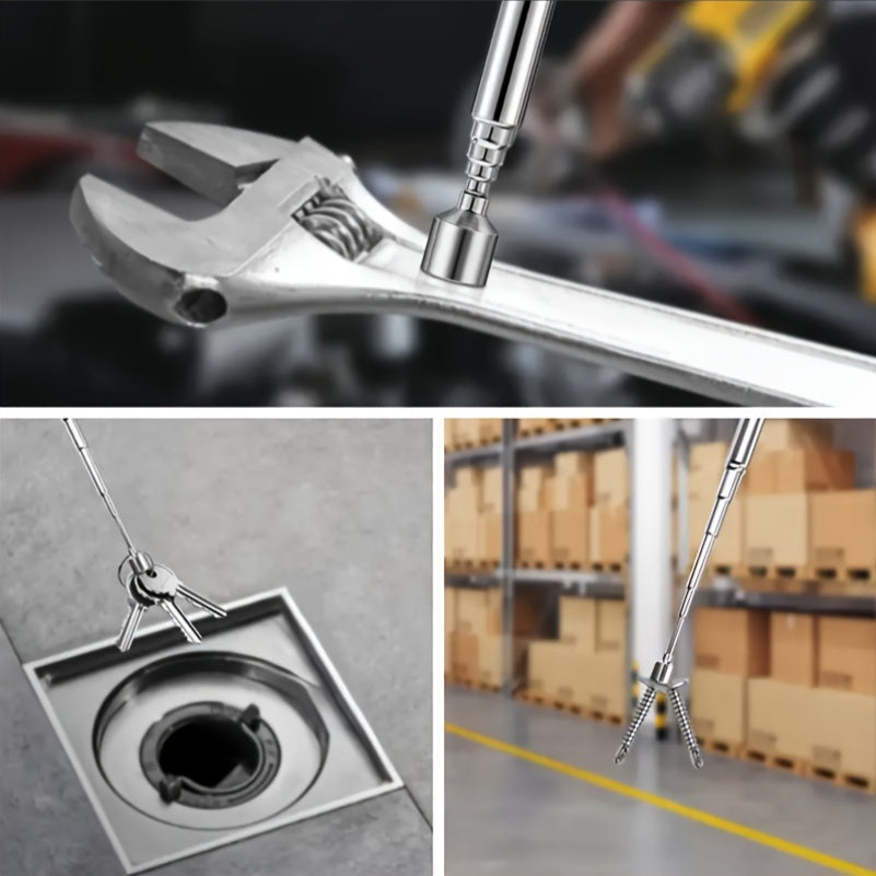 Industrial Grade Stainless Steel Telescopic Magnetic Grabber Tool for Hard-to-Reach Areas