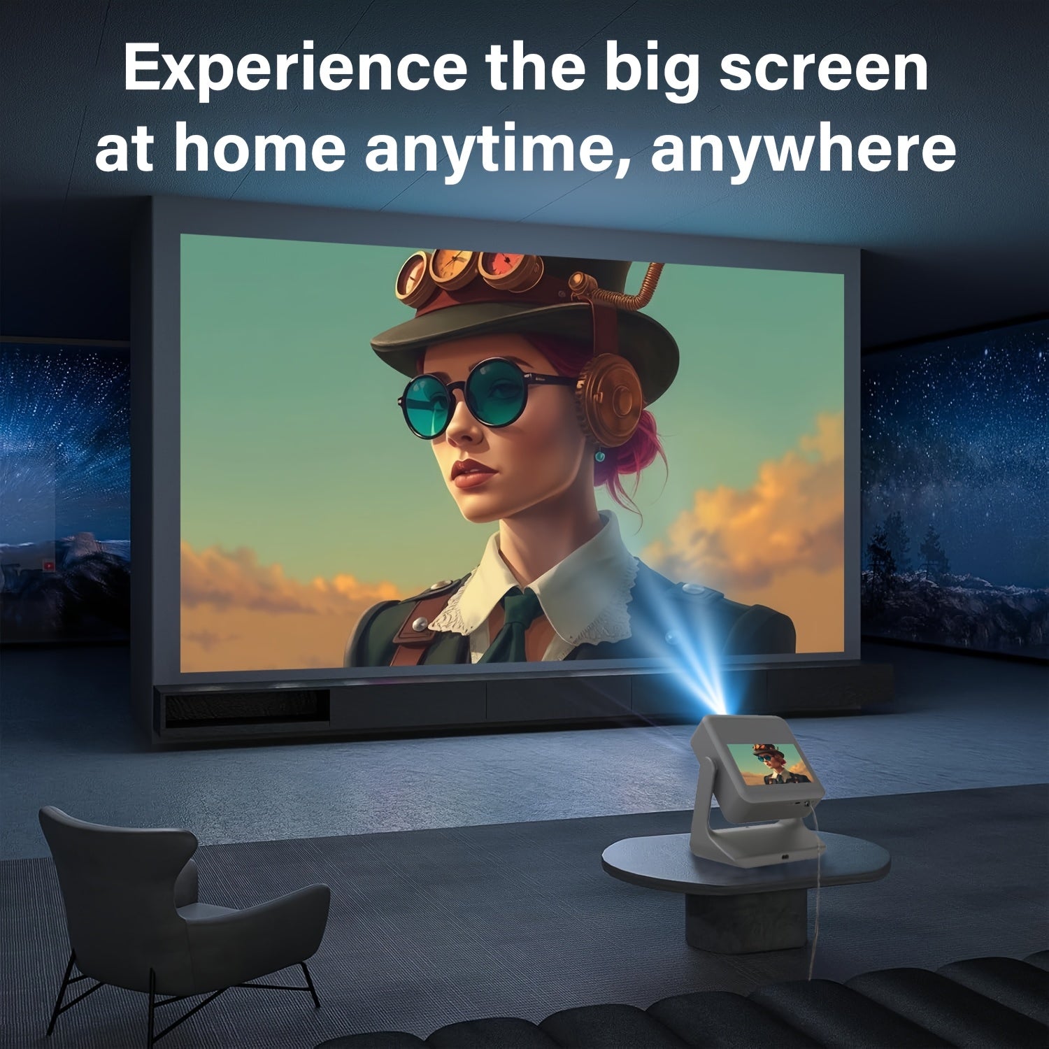 Portativ 4K Touch Screen Proyektor Auto Focus WiFi6 1080P Uy kinoteatri