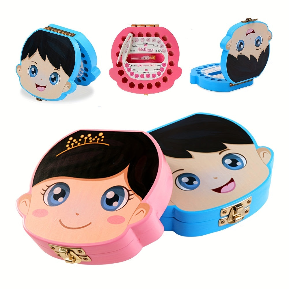 Kids' Tooth Fairy Box Handcrafted Beechwood for Lost Teeth and Hair Storage