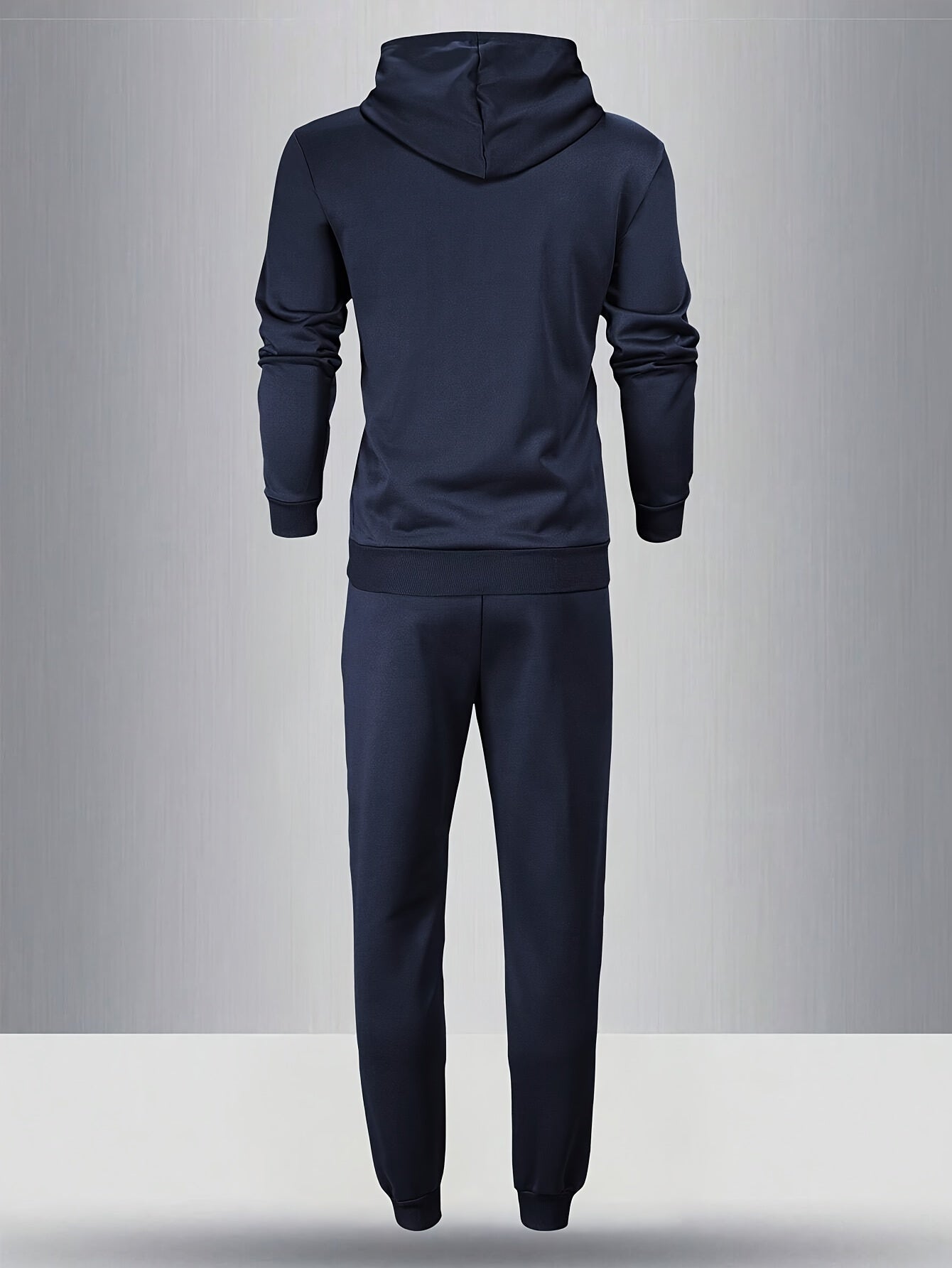 Men's Casual 2-Piece Set Hoodie and Pants Solid Color Long Sleeve Autumn Spring