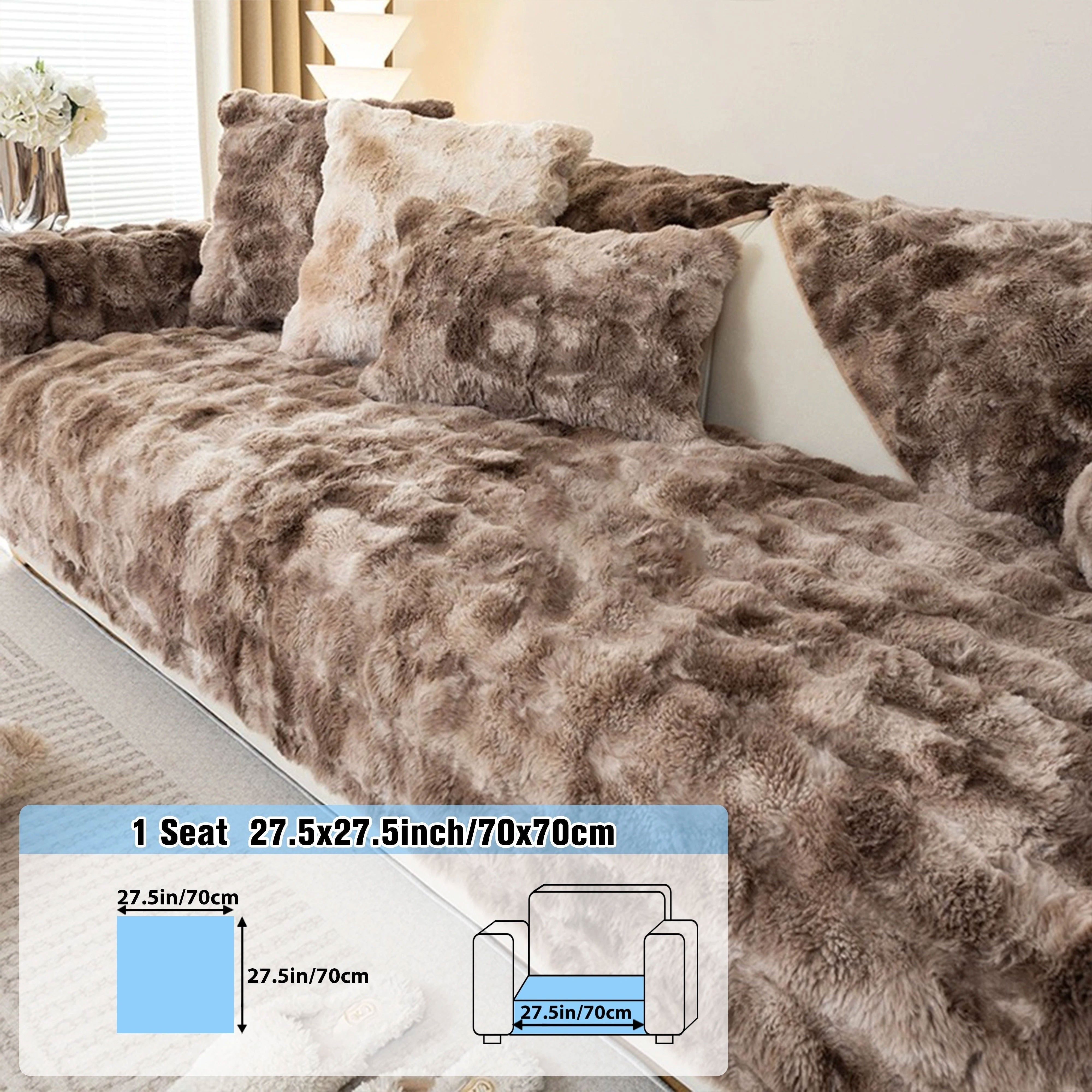 Плюшевое покрытие для дивана на зиму подходит для спальни, гостиной, офиса, домашнего декора