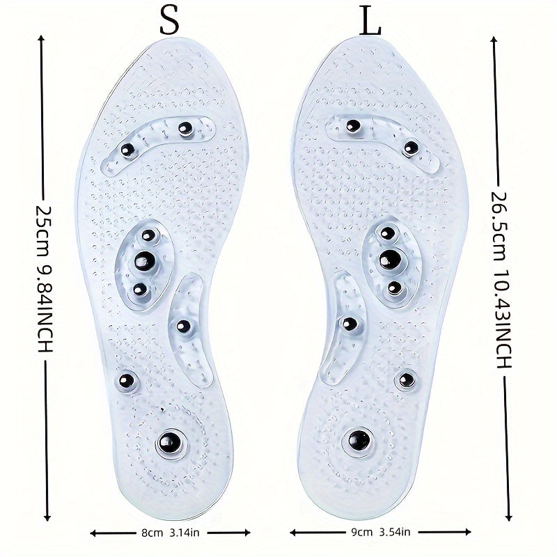 Magnetic Massage Insoles Silicone Foot Therapy Acupoint Stimulating Set of Two