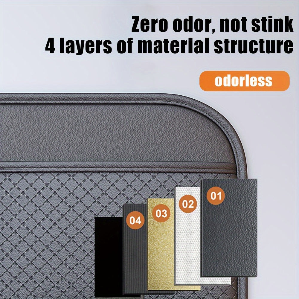 Organizador de respaldo para asiento de coche de cuero sintético negro con múltiples compartimentos de almacenamiento