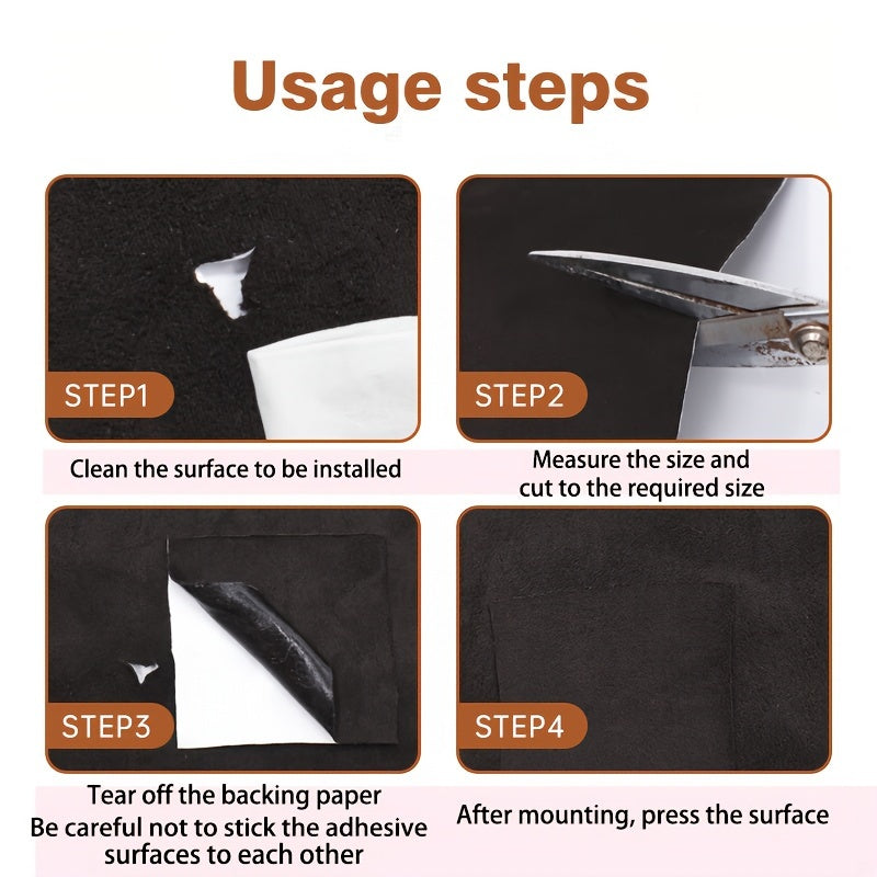 Black Velvet Adhesive Car Interior Wrap Durable Self-Adhesive Film