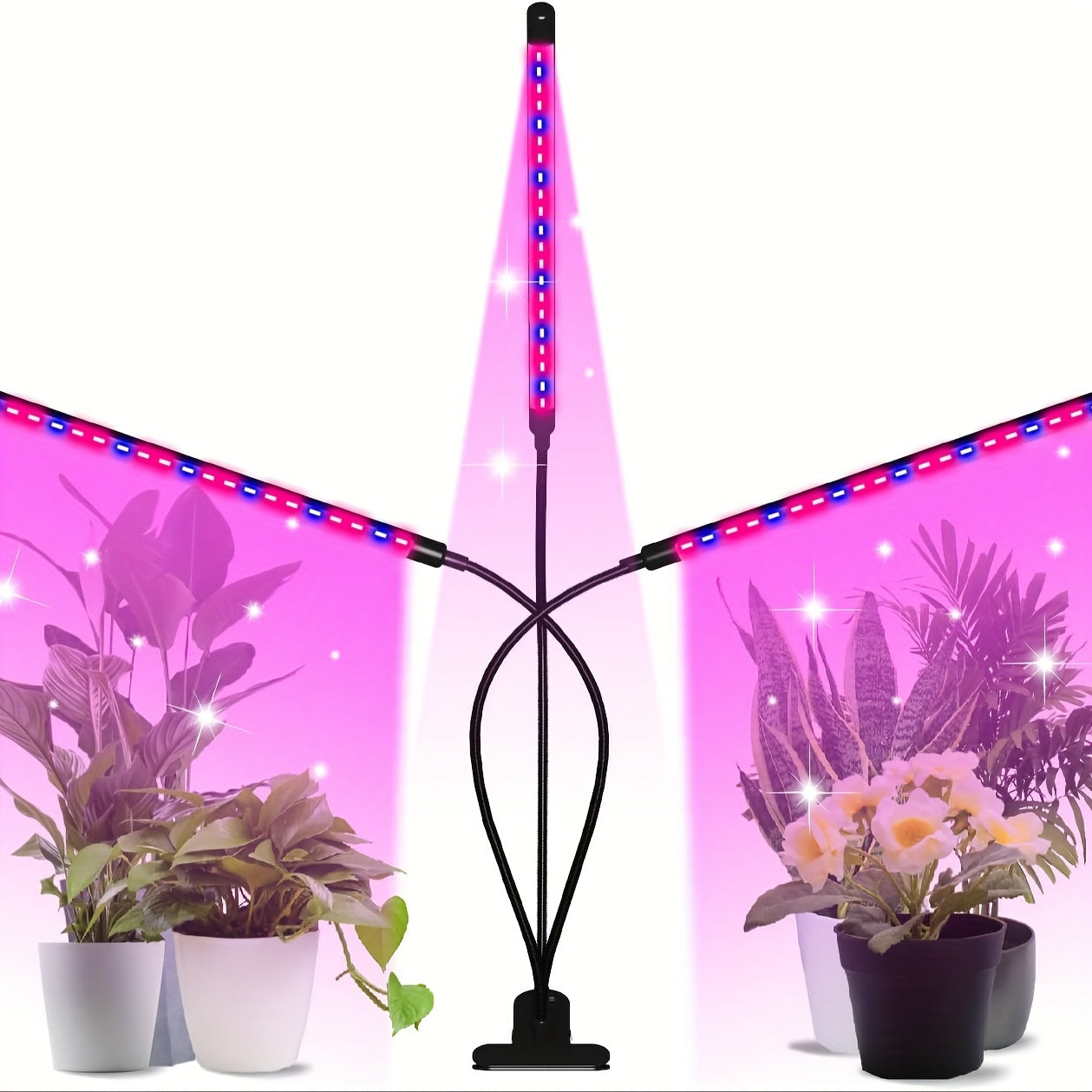 Red and Blue LED Plant Grow Light with USB, Adjustable 1-5 Heads for Indoor Plants and Greenhouse