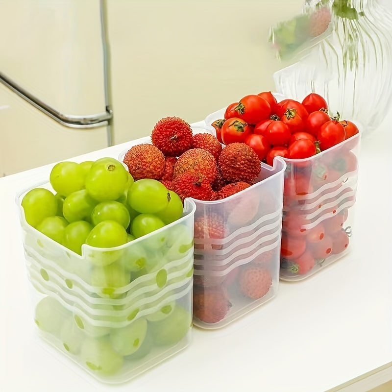 Набор из 6 или 8 прозрачных переносных контейнеров для хранения продуктов, органайзер для боковой двери холодильника, идеально подходит для фруктов, овощей, яиц и мяса, пластиковые контейнеры пищевого класса для организации кухни и аксессуаров