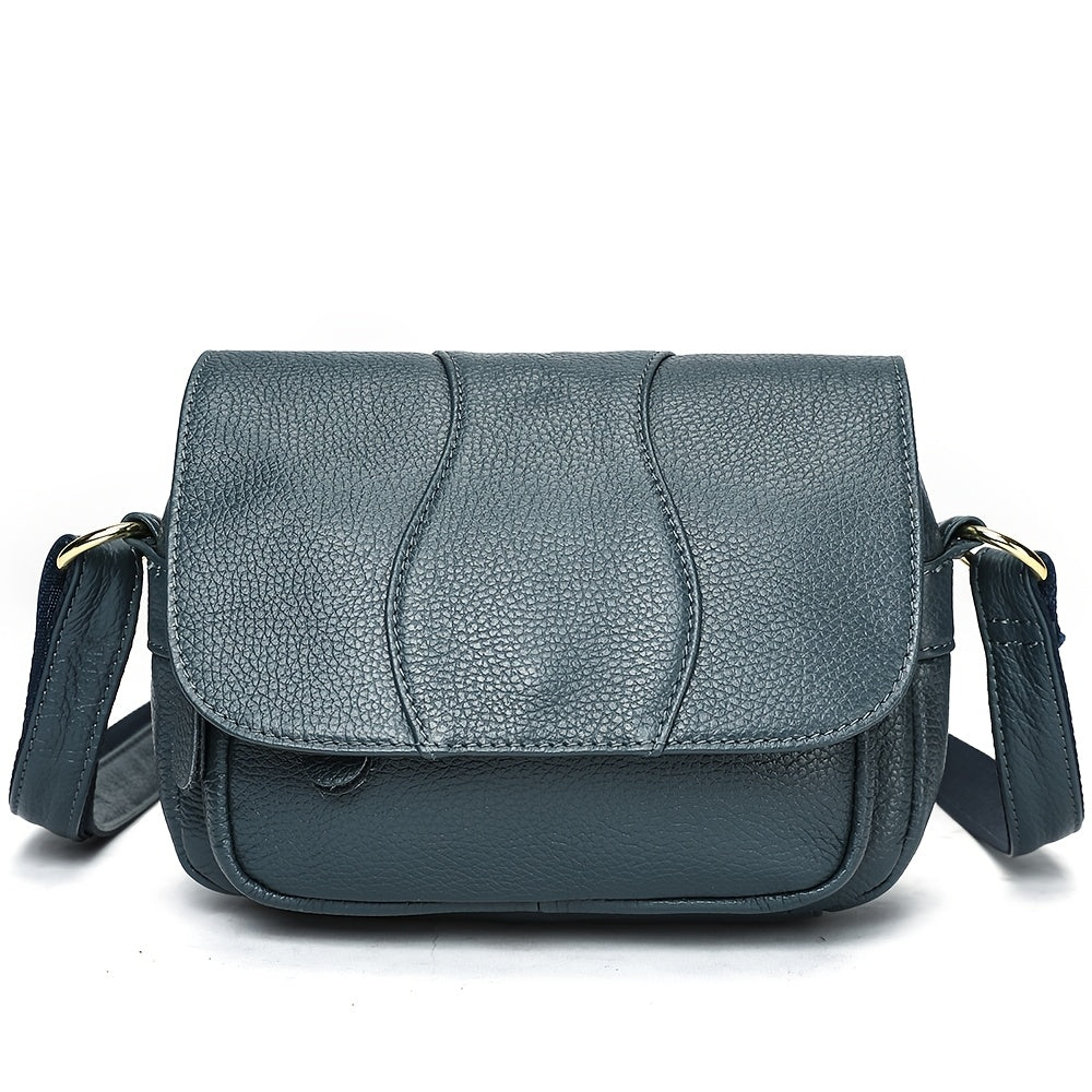 Women’s Leather Crossbody Bag Black Blue Casual Adjustable Strap Durable