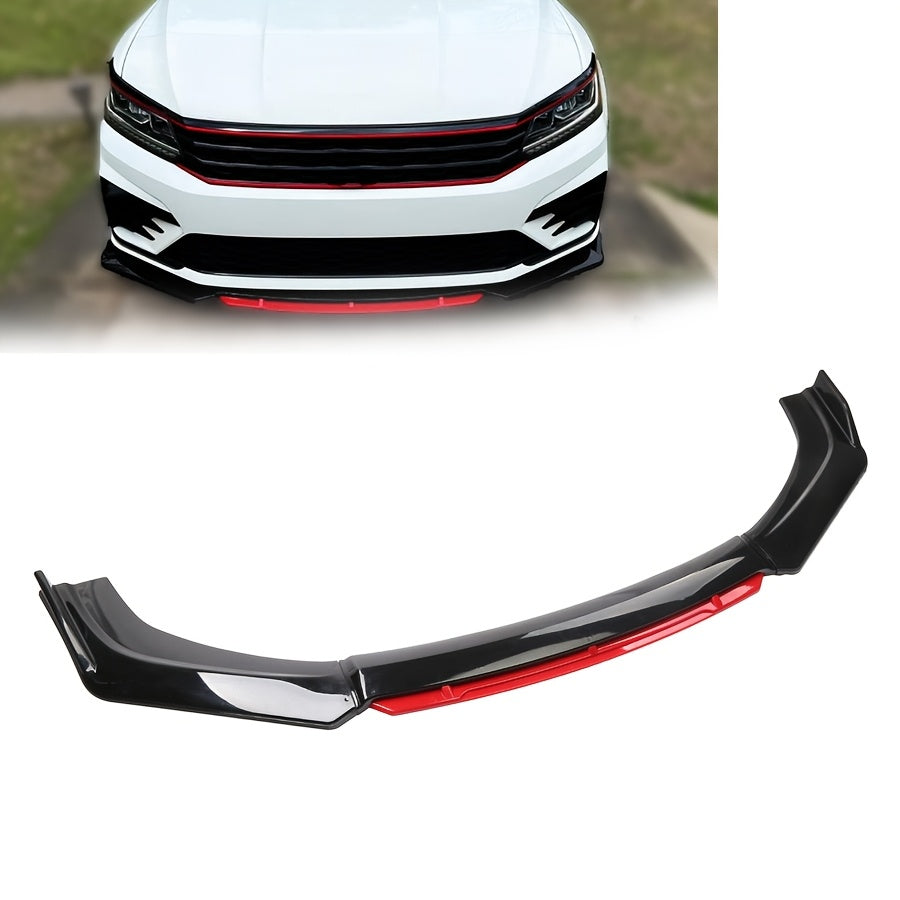 4шт. комплект переднего бампера автомобиля спойлер-сплиттер красный черный PP прочный аэродинамический
