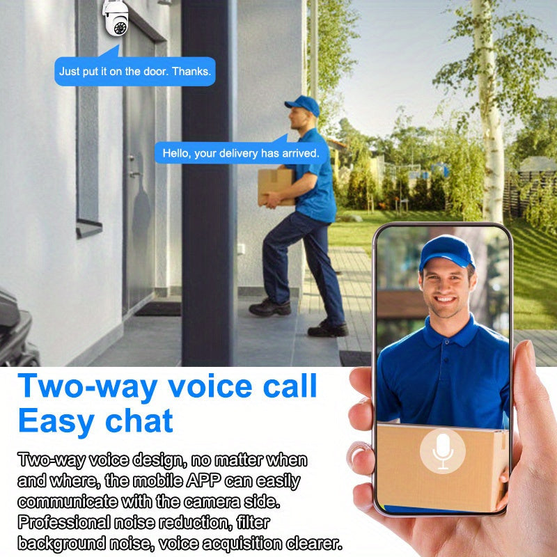 Cámara de seguridad interior Wi-Fi 1080P con visión nocturna en color, audio bidireccional y detección de movimiento