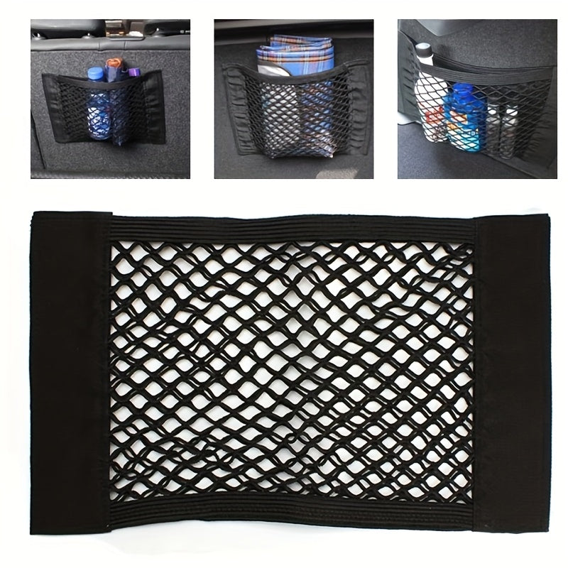 Universal Car Seat Back Organizer Mesh Storage Bag Black Elastic Net Easy to Clean