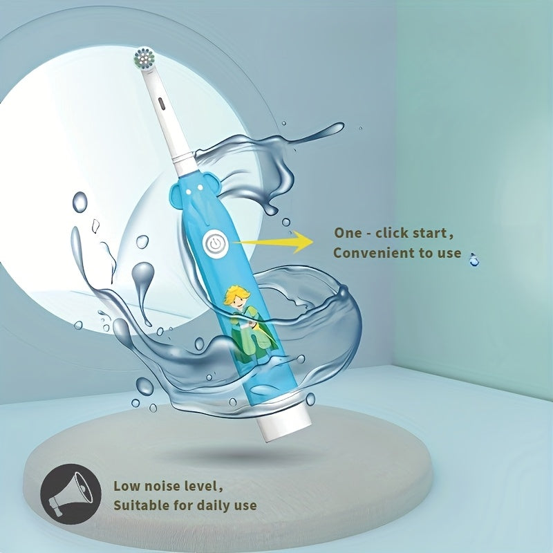 Youngsters Electric Toothbrush Safe Round Head Battery-Powered Cartoon Design