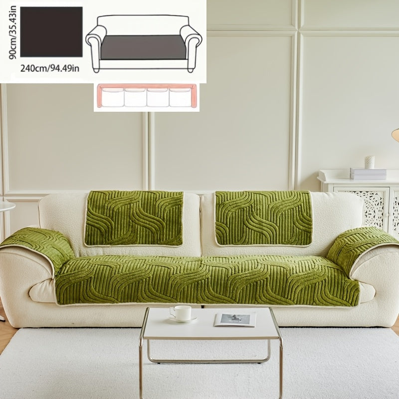 Klassik Stripe Divan qopqog'i, sirpanmaydigan, itga do'st polyester himoya, kreslo, divan, 3-4 o'rinli bo'lakli bo'lak