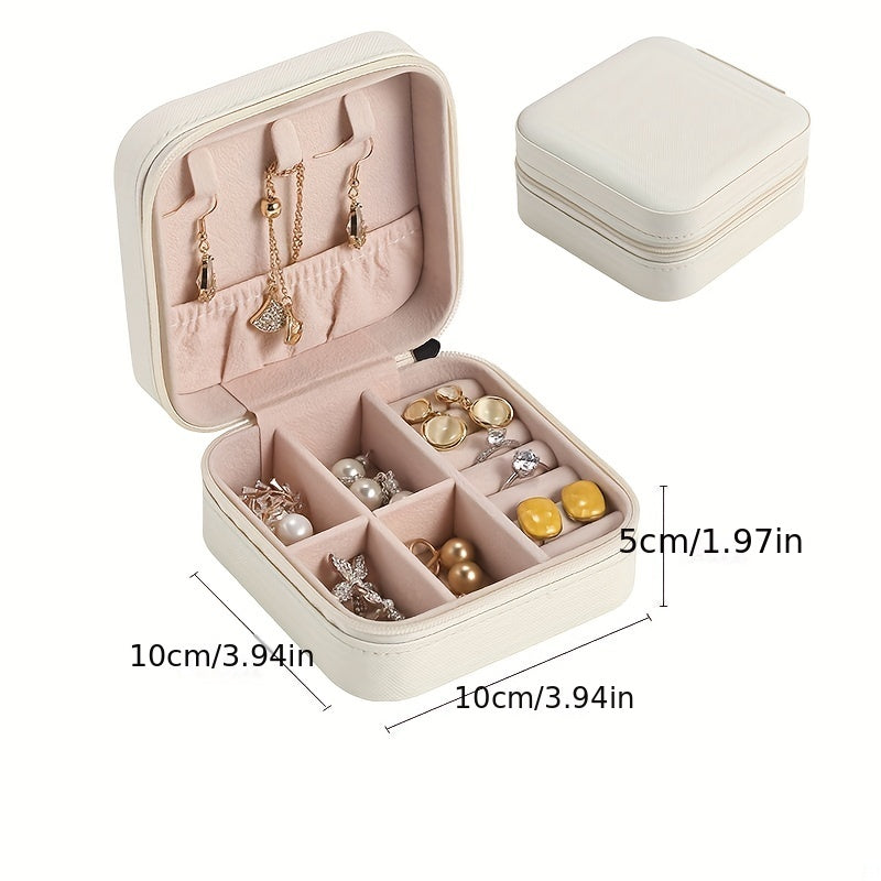 Caja organizadora de joyas para anillos, collares y pendientes. Almacenamiento compacto y antioxidante
