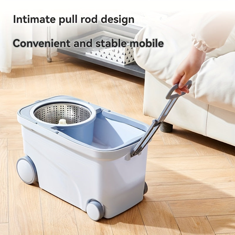 1-Piece Microfiber Spin Mop and Bucket Set for Kitchen Bathroom and Living Room