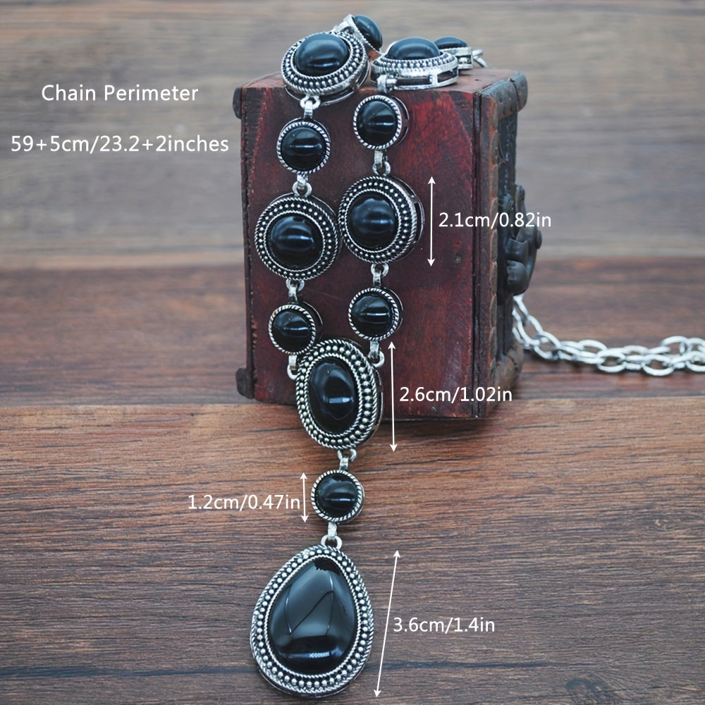 Vintage uzun zanjirli suv tomchisi pandanti marjon - Boho-Chic uslubi, tasodifiy kiyimlar va sovg'a berish uchun ideal