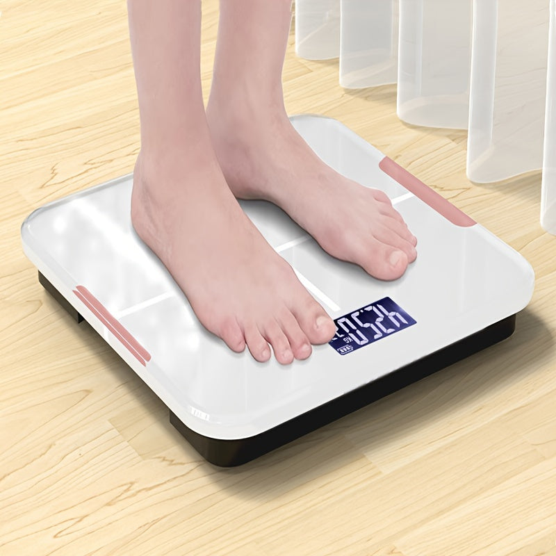 LED displeyli aqlli raqamli vazn, simsiz tana tarkibi analizatori, 25 ma'lumot nuqtasi, batareya bilan ishlovchi, ilova bilan ulanish - batareyalar kiritilmagan.