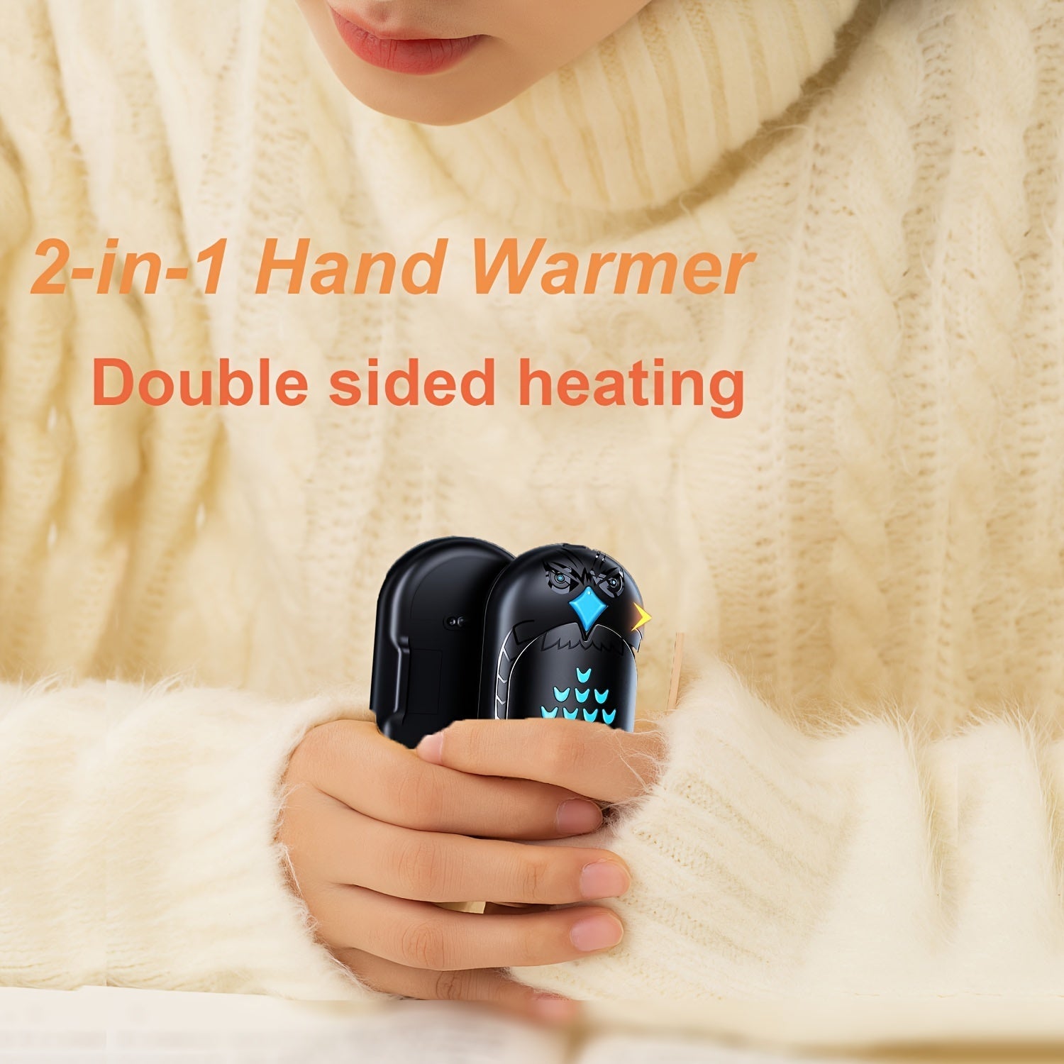 Portable USB Rechargeable Double-Sided Hand Warmer for Camping and Winter Sports