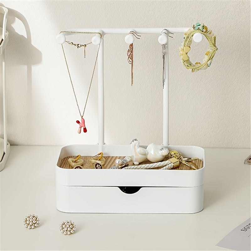 Soporte organizador de joyería colgante para collares, anillos, pendientes, accesorios para el cabello, estante de exhibición elegante