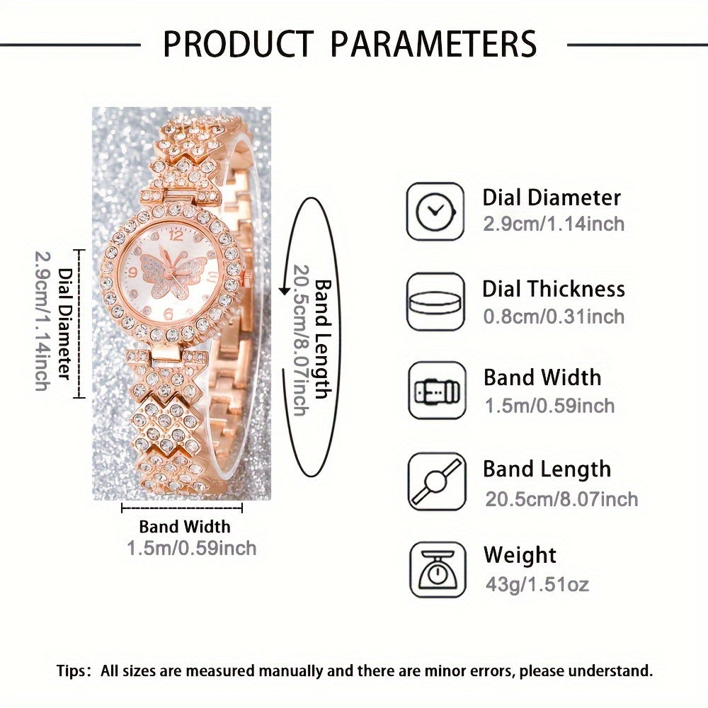 Ayollar uchun quarts soat va rhinestone taqinchoq to'plami sovg'a uchun, nafis uslub