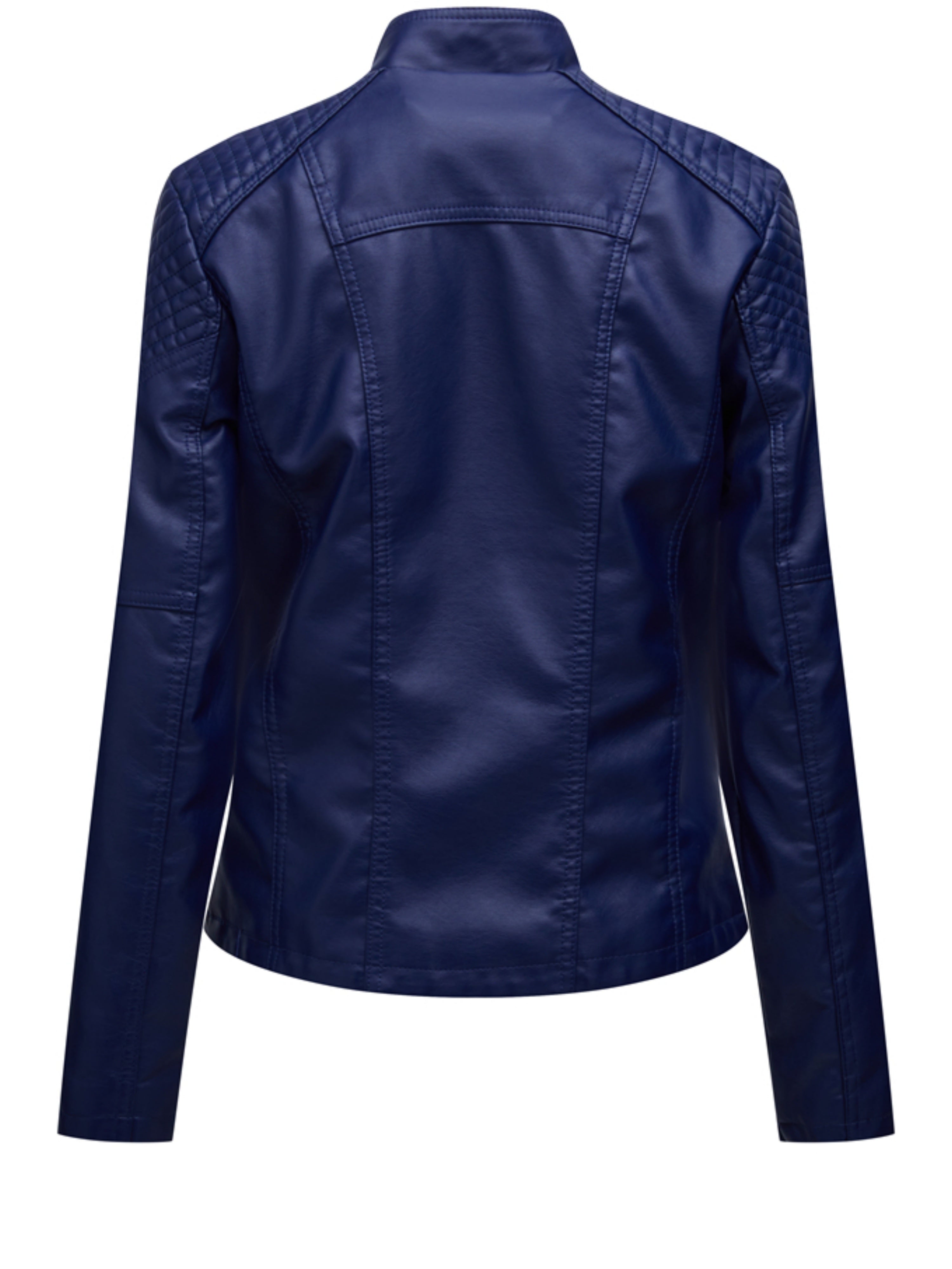 Women's Waterproof Skinny Fit Jacket with Stand Collar Long Sleeve Solid Color Fall Winter