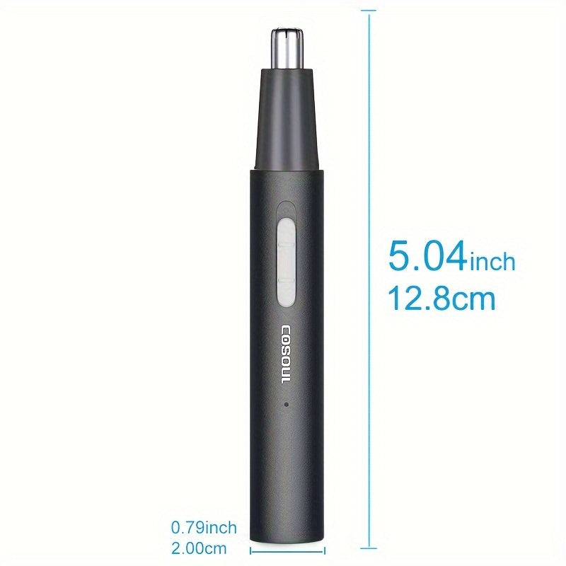Rechargeable metal alloy nose hair trimmer with precision blades