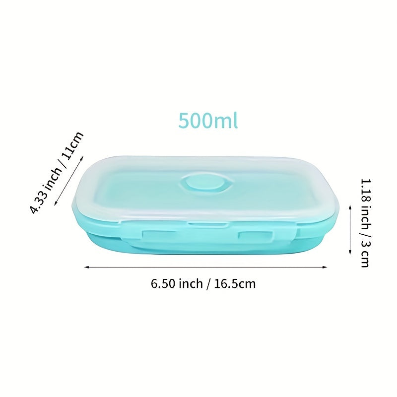 Set of Four Collapsible Silicone Food Storage Containers Stackable Meal Prep Bowls