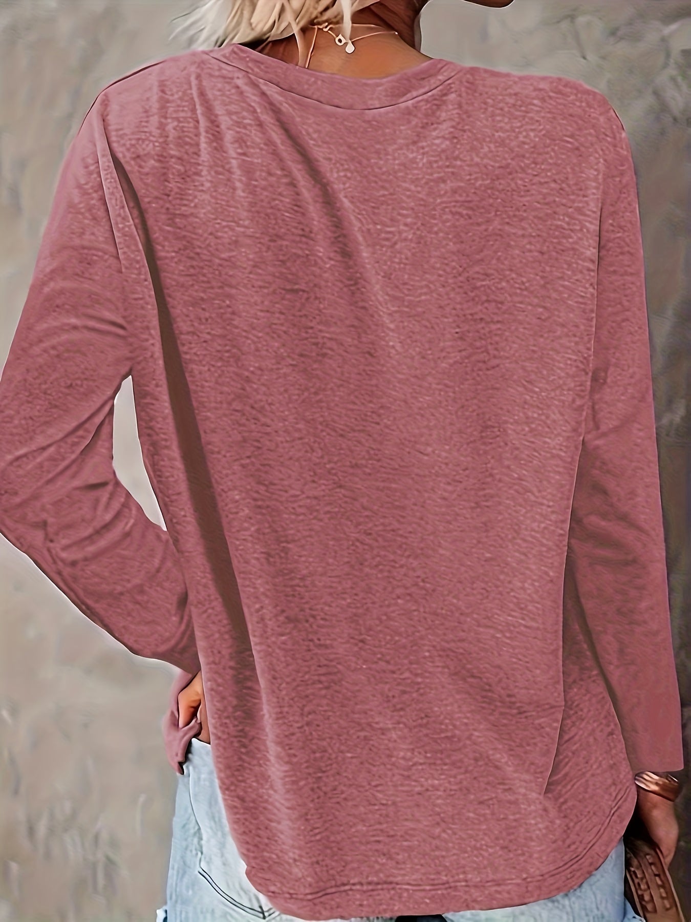 Women's Long Sleeve Round Neck Blouses Pack Navy Pink Casual Spring Fall