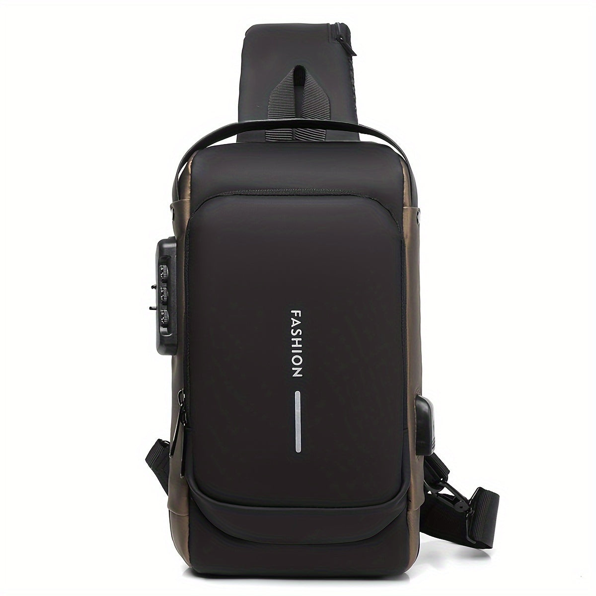 Men's Oxford Fabric Chest Bag with USB Port for Motorcycle and Leisure Sports