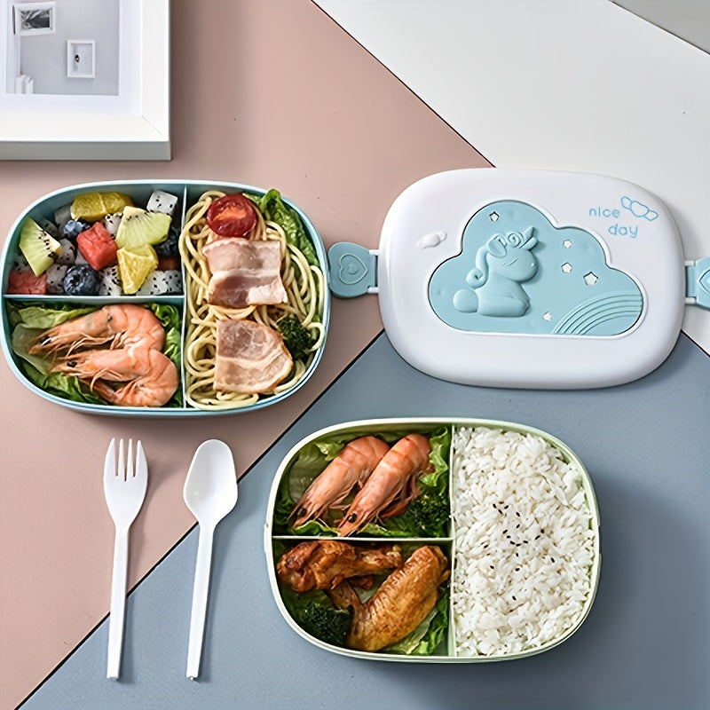 Mustahkam Plastik Ovqat Qutisi, O'yinchoq Multfilm Dizayni, Bo'shliqlar va Izolyatsiya - Talabalar va Ofis Ishchilari Uchun Mukammal. Mikroto'lqinli Pechda Ishlatishga Yaroqli va Qo'lda Foydalanish, Quvvatli To'rtburchak Shakli Oson Ovqat Saqlash Uchun.