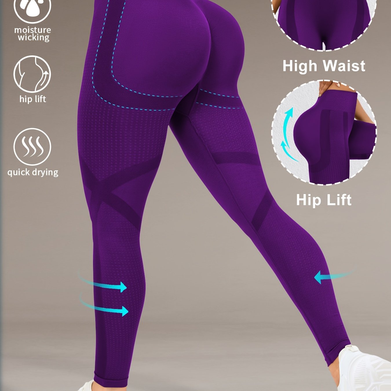Women's High Waist Yoga Pants with Moisture-Wicking Fabric and Hip Lift Design for Running Gym Yoga