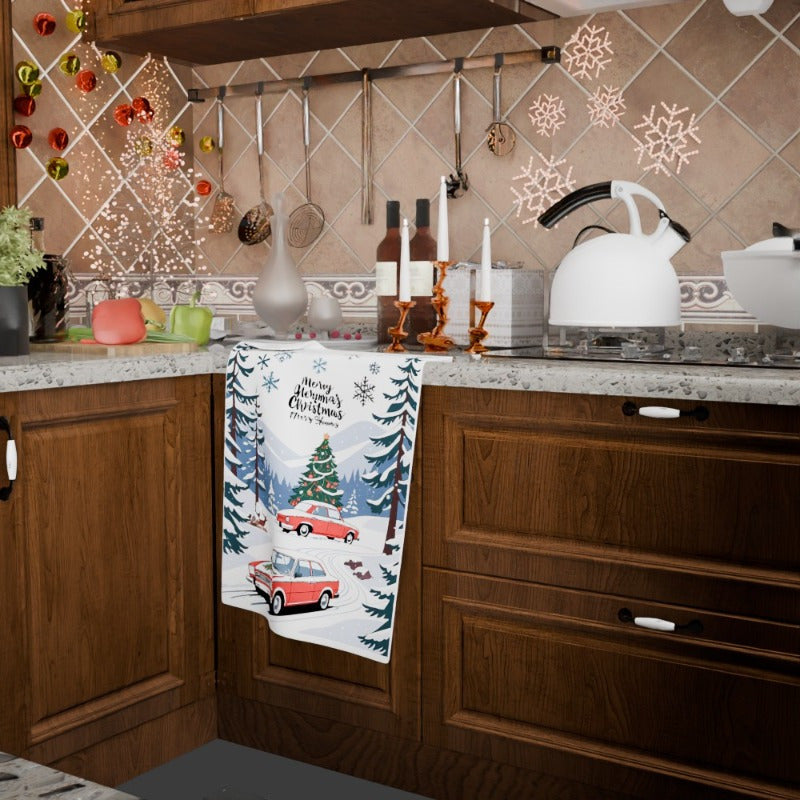 Christmas Decor Wall Hanging 18x66cm Winter Scene with Christmas Tree