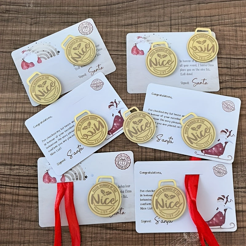 Acrylic Christmas Decoration Medal with Greeting Card No Electricity Needed