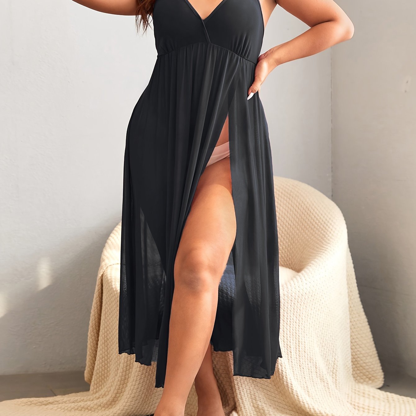 Women Mesh Strap Skirt Large Size Sexy Fashionwear