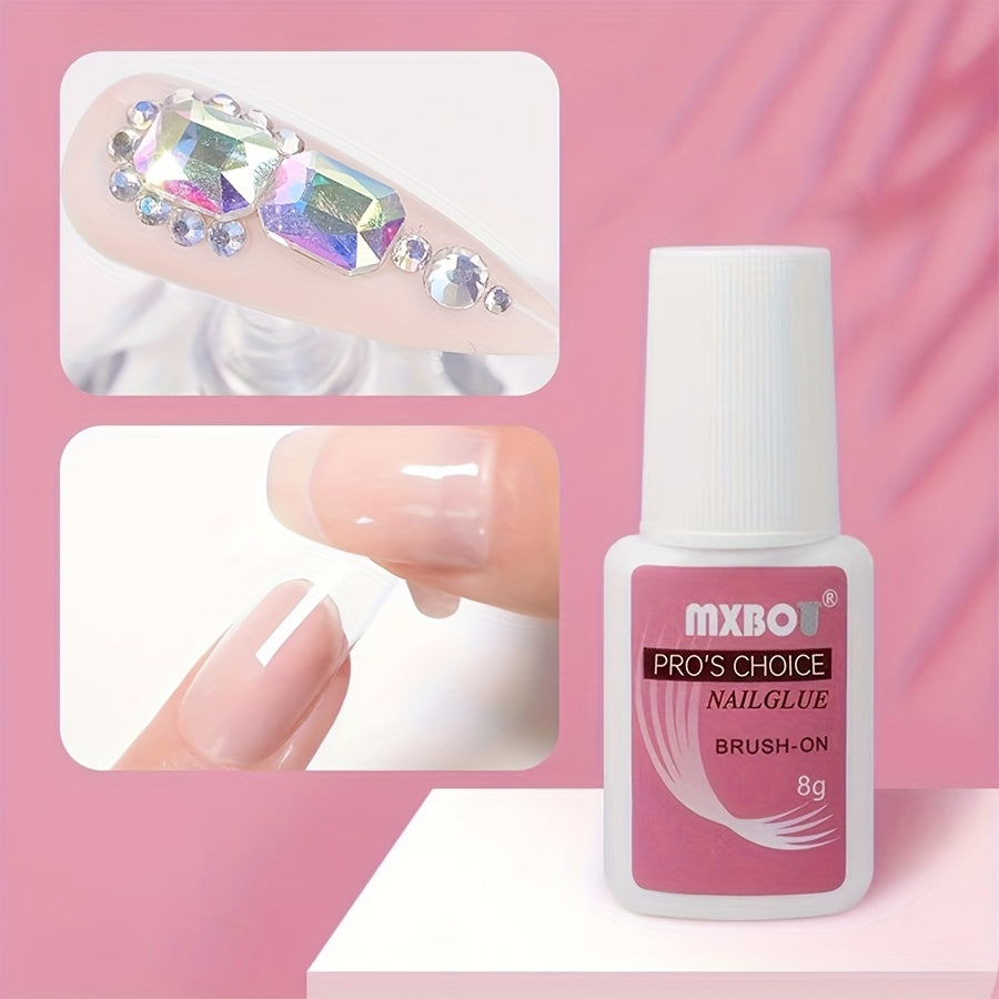 8g Clear Waterproof Formaldehyde-Free Gel Nail Glue for Press-On and Acrylic Nails
