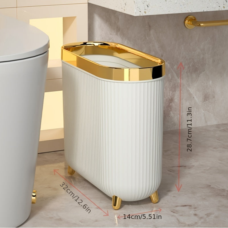 Narrow Slit Trash Can with Lid for Household and Office Use