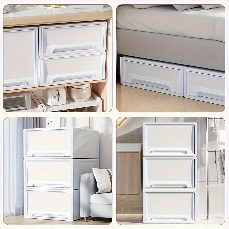 Stackable Plastic Storage Box for Clothes Toys Snacks Books and Sundries