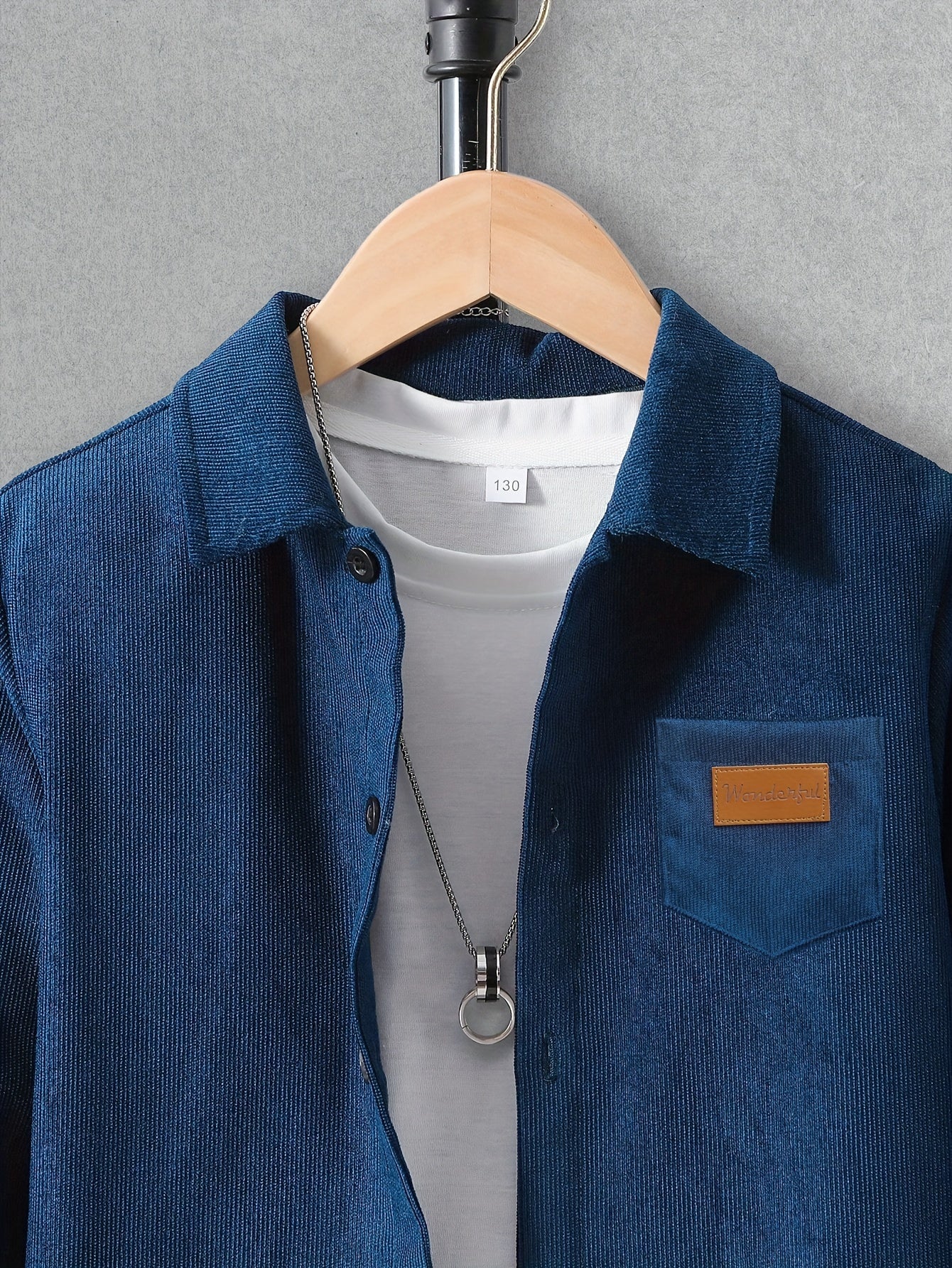 Boys' Denim Outfit Set with Long Sleeve Jacket and Elastic Waist Pants for Spring Fall