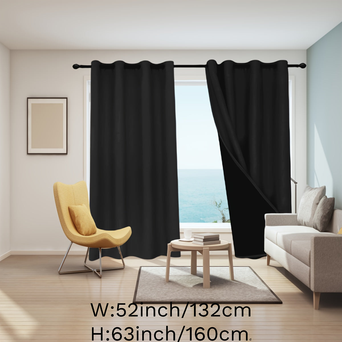 Blackout Curtains for Bedroom Grommet Insulated Room Darkening Single Panel
