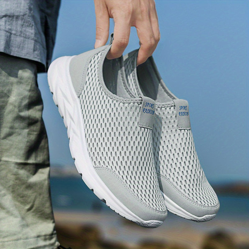 Men's Mesh Slip-On Sneakers Breathable Athletic Walking Shoes