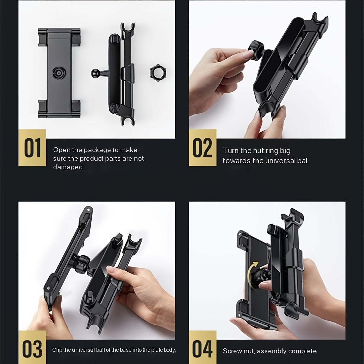 Avtomobil orqa o'rindiq telefoni planshet tutqich moslashuvchan yostiq qo'llab-quvvatlash