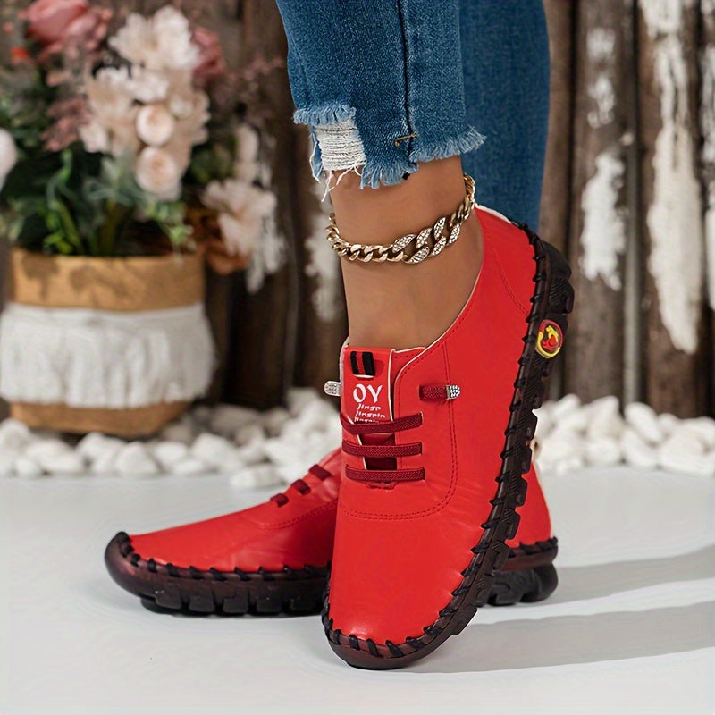 Women's Solid Color Lace-Up Low-Top Casual Non-Slip Shoes