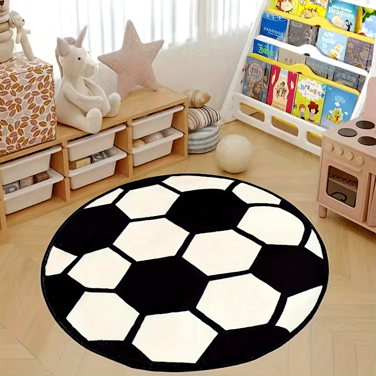 Football Area Rug for Bedroom Living Room Balcony Office Decor 70cm