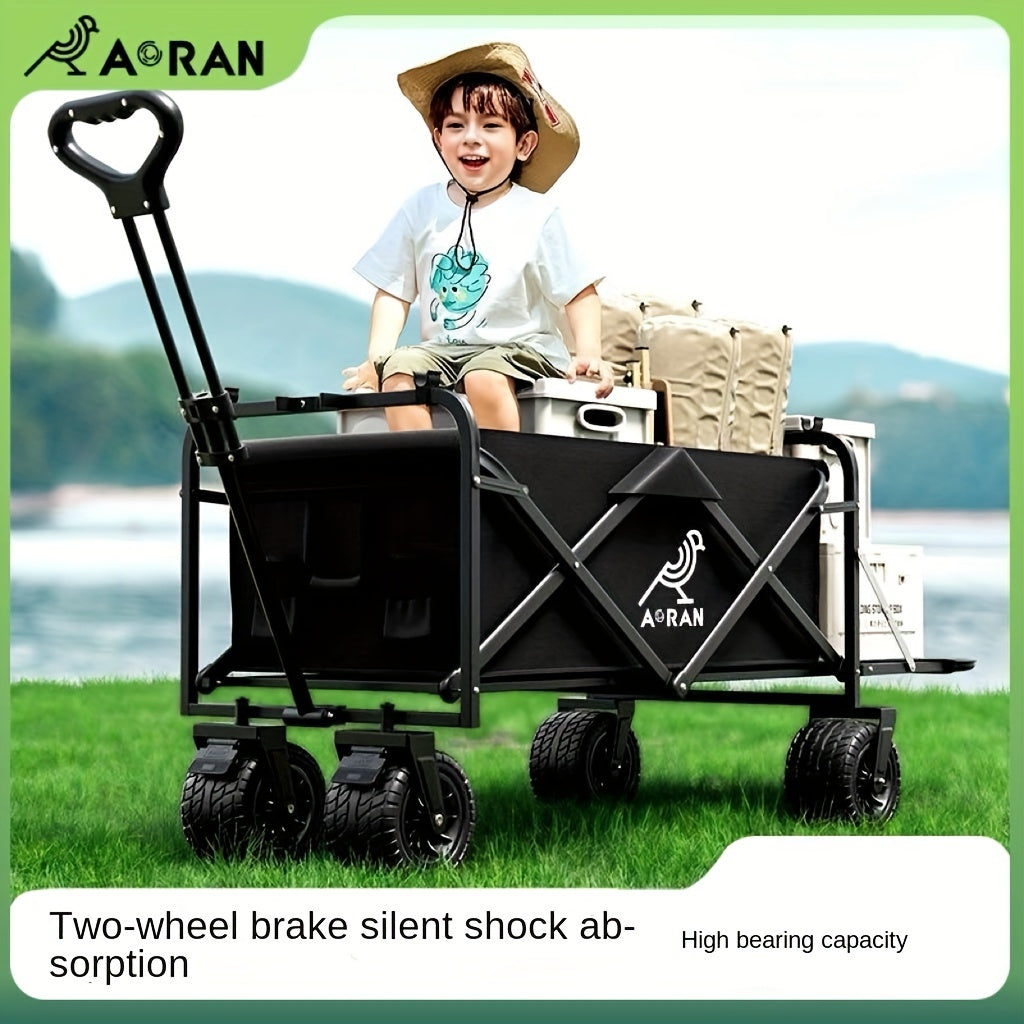 Heavy-Duty Folding Trolley Stainless Steel Large Capacity for Travel Camping Beach Picnic