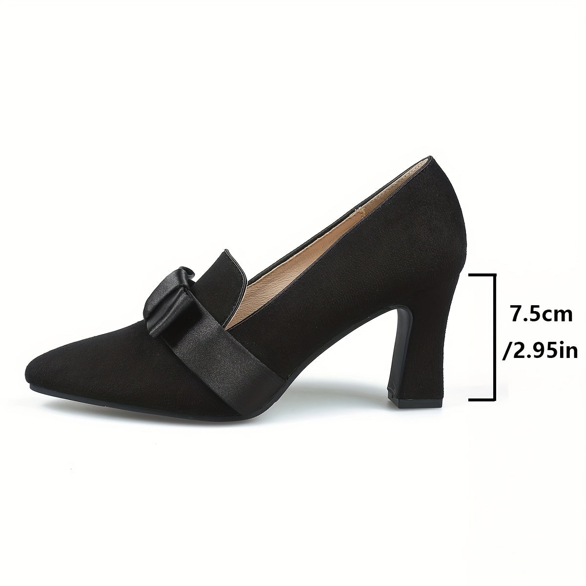 Ayollar uchun bir rangli bowknot slip-on nuqtali oyoq boti konusli tagli poyafzal