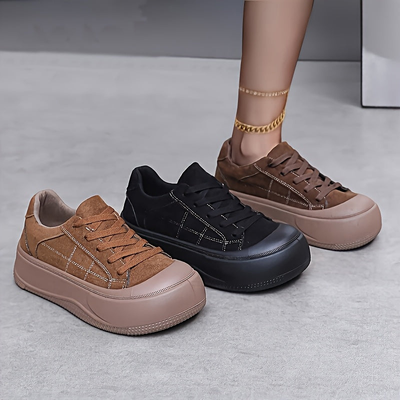 Women's Casual Canvas Platform Shoes Thick Sole Retro Versatile Shoes